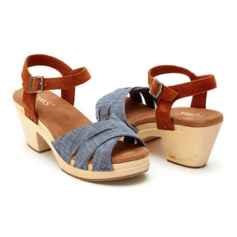 Toms Blue and Brown Sandals